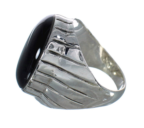 Jet Southwestern Genuine Sterling Silver Ring Size 10-3/4 WX60281
